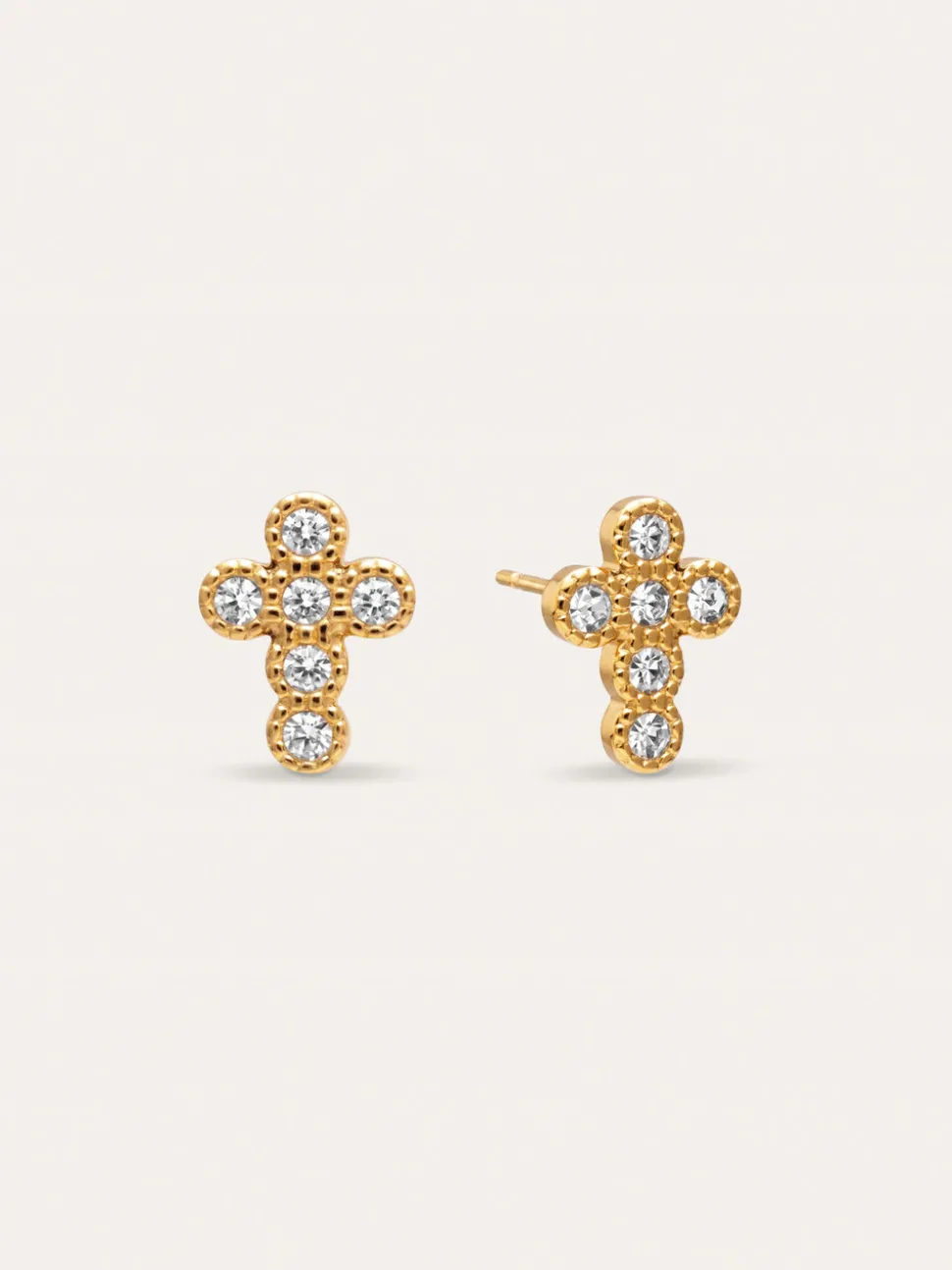 Pendientes Cruz Sparks Acero Baño Oro