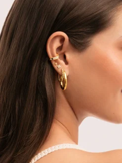 Pendientes Dana Dots Acero Baño Oro