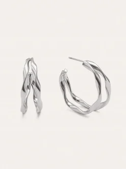 Pendientes Doble Organic River Acero