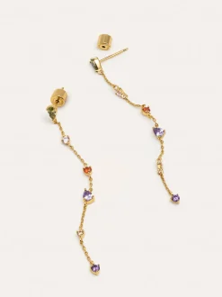 Pendientes Drop Glam Baño Oro