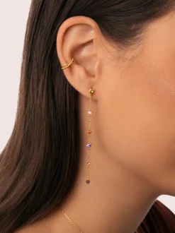 Pendientes Drop Glam Baño Oro