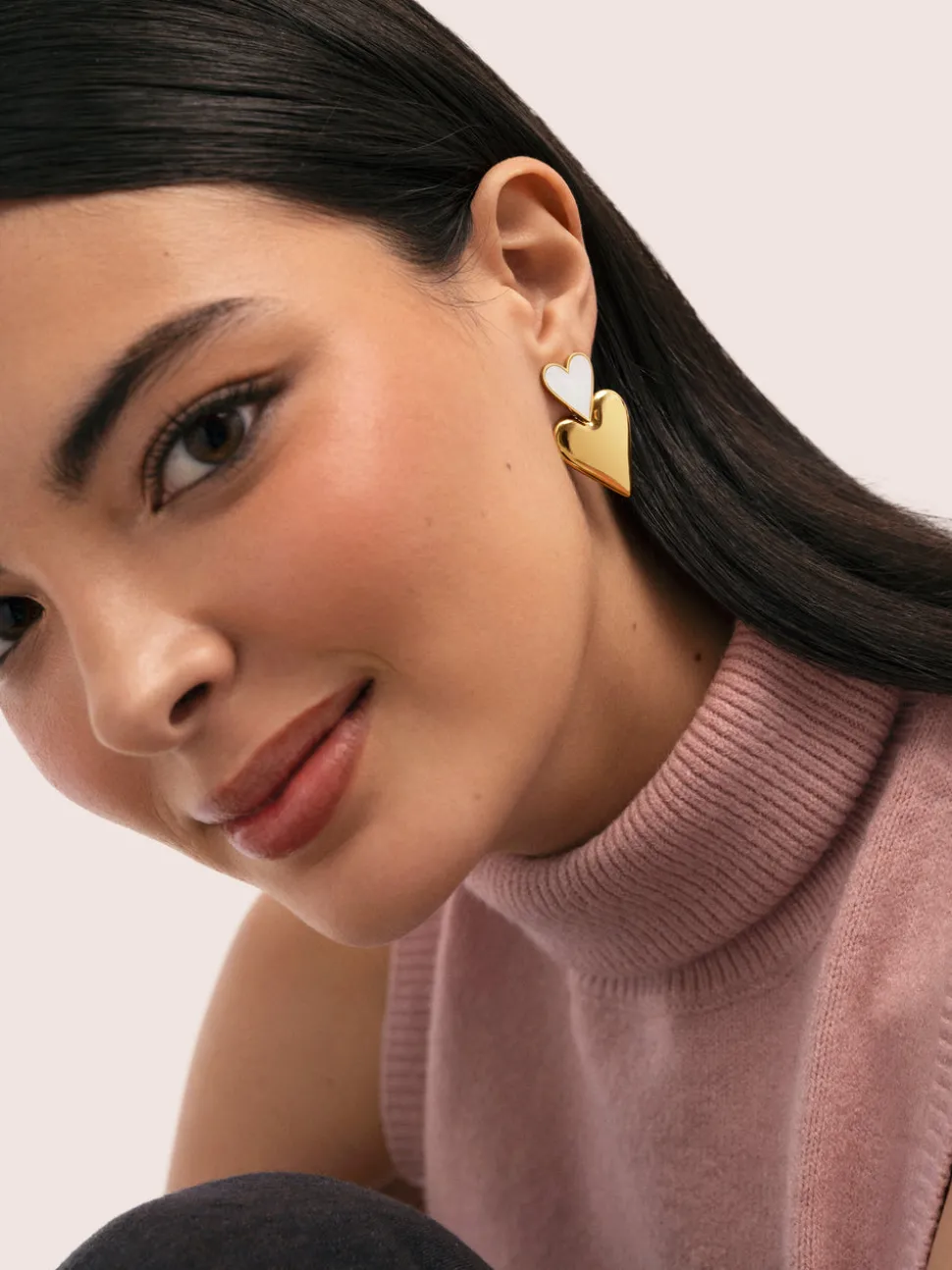 Pendientes Duo D'Amour Nácar Acero Baño Oro