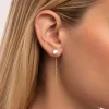 Pendientes Falling Pearl Acero Baño Oro