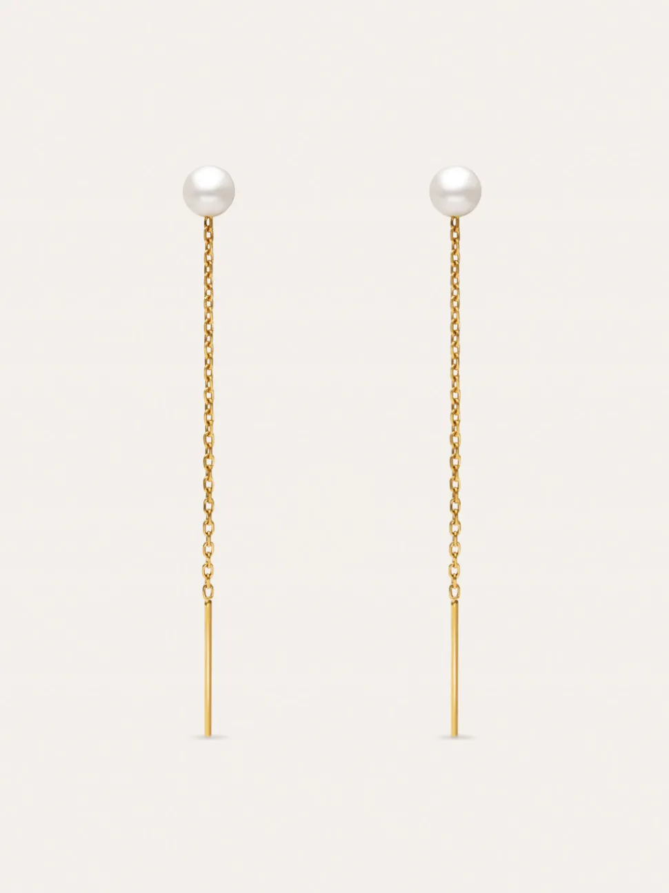 Pendientes Falling Pearl Acero Baño Oro