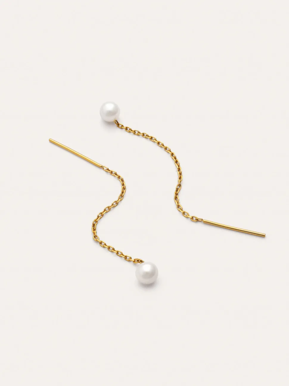 Pendientes Falling Pearl Acero Baño Oro