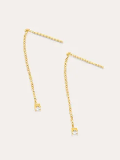 Pendientes Falling Spark Plata Baño Oro