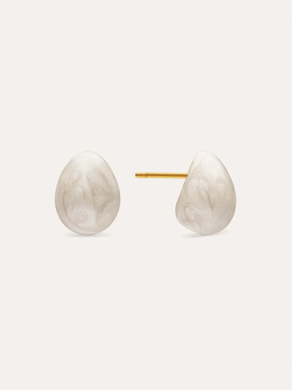Pendientes Gota Enamel Alea Blanco Acero Baño Oro