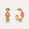 Pendientes Gota Stones Acero Baño Oro