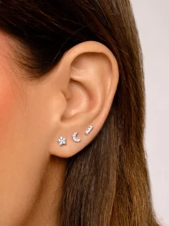 Pendientes Kids Moon Spark Plata