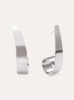 Pendientes Long Caracola Acero