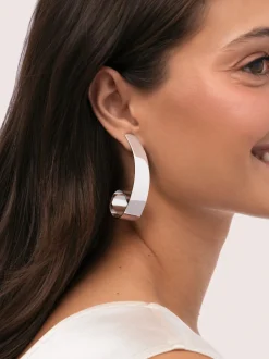 Pendientes Long Caracola Acero