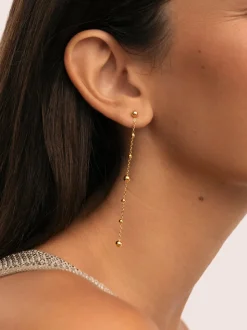 Pendientes Long Drop Bomb Acero Baño Oro