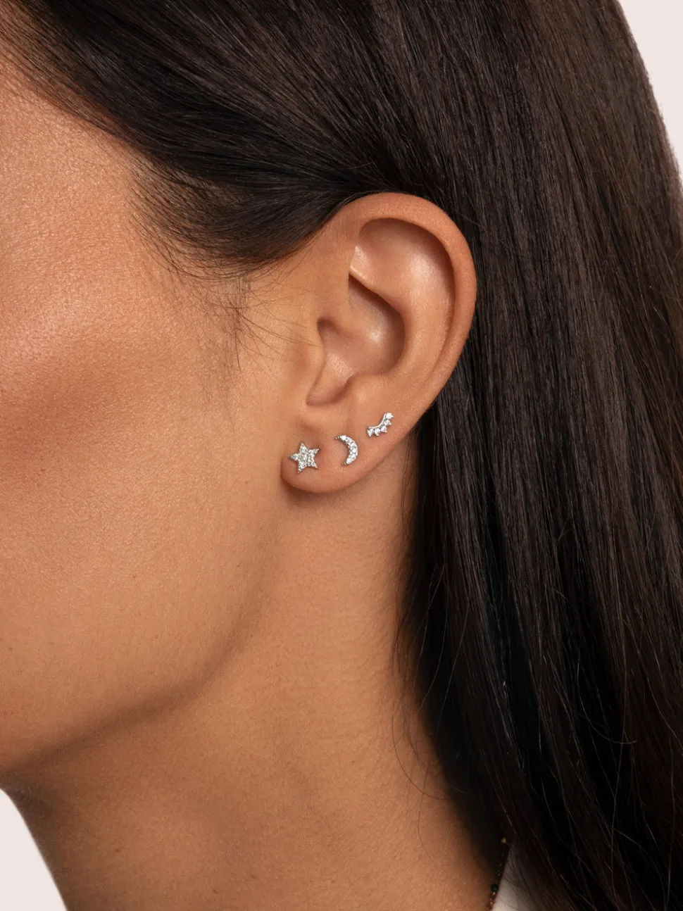 Pendientes Moon & Star Plata