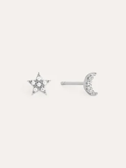 Pendientes Moon & Star Plata