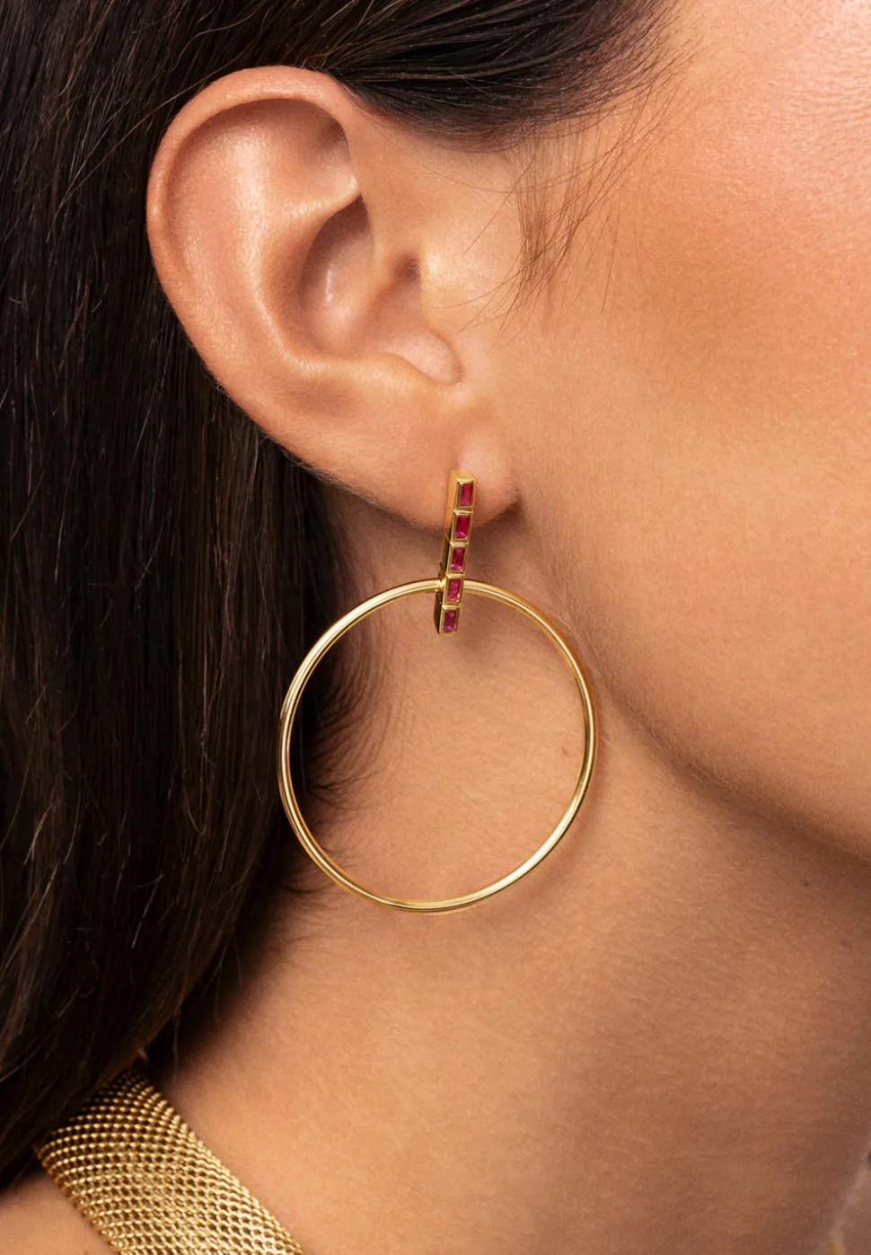 Pendientes Ophelia Rosa Baño Oro