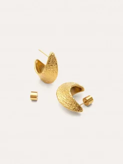 Pendientes Organic Shape Acero Baño Oro