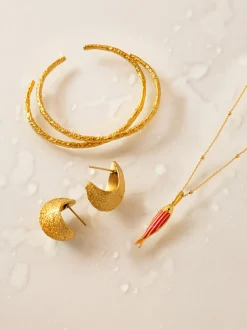 Pendientes Organic Shape Acero Baño Oro