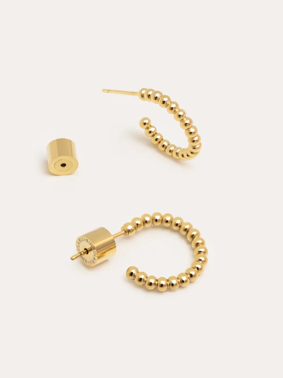 Pendientes Pebble Dots S Acero Baño Oro