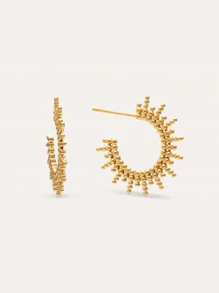 Pendientes Pebbles Sun Acero Baño Oro