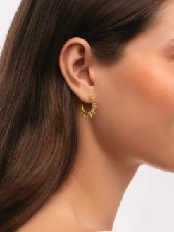 Pendientes Pebbles Sun Acero Baño Oro