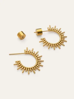 Pendientes Pebbles Sun Acero Baño Oro