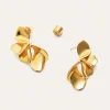 Pendientes Petal Acero Baño Oro