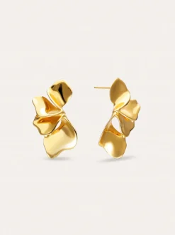 Pendientes Petal Acero Baño Oro
