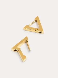Pendientes Pirámide Acero Baño Oro