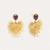Pendientes Purple Catalina Acero Baño Oro