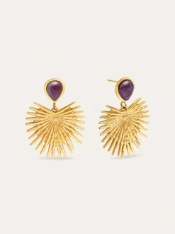 Pendientes Purple Catalina Acero Baño Oro