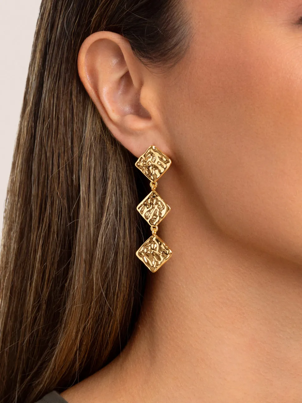 Pendientes Rhomb Baño Oro