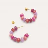 Pendientes Rosé Stones Acero Baño Oro
