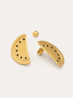 Pendientes Sandía Acero Baño Oro