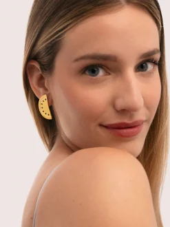 Pendientes Sandía Acero Baño Oro