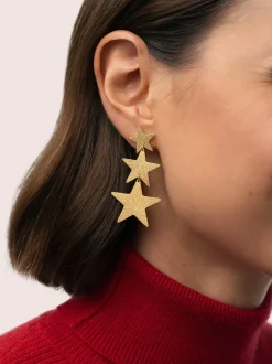 Pendientes Shinning Stars Acero Baño Oro
