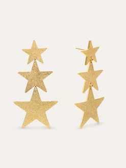 Pendientes Shinning Stars Acero Baño Oro