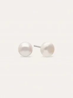 Pendientes Single Pearl Acero