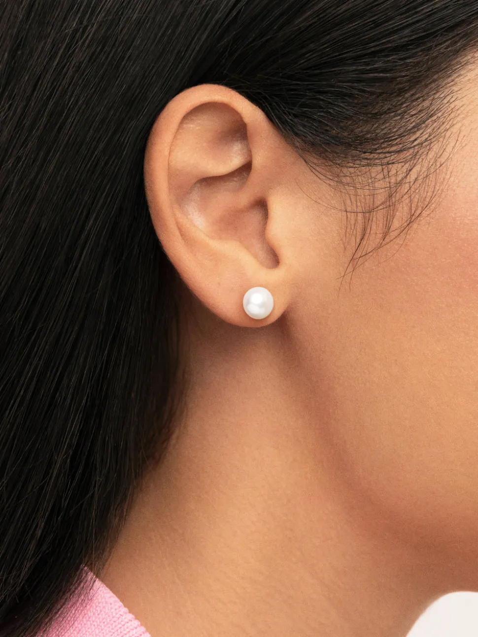 Pendientes Single Pearl Acero