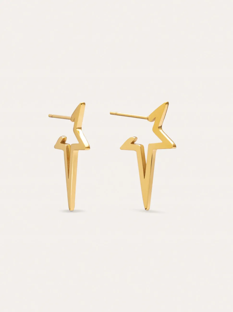 Pendientes Star Punk Acero Baño Oro