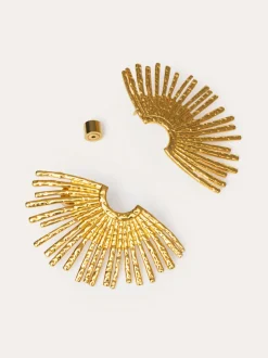 Pendientes Sunbeam Acero Baño Oro