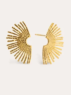 Pendientes Sunbeam Acero Baño Oro