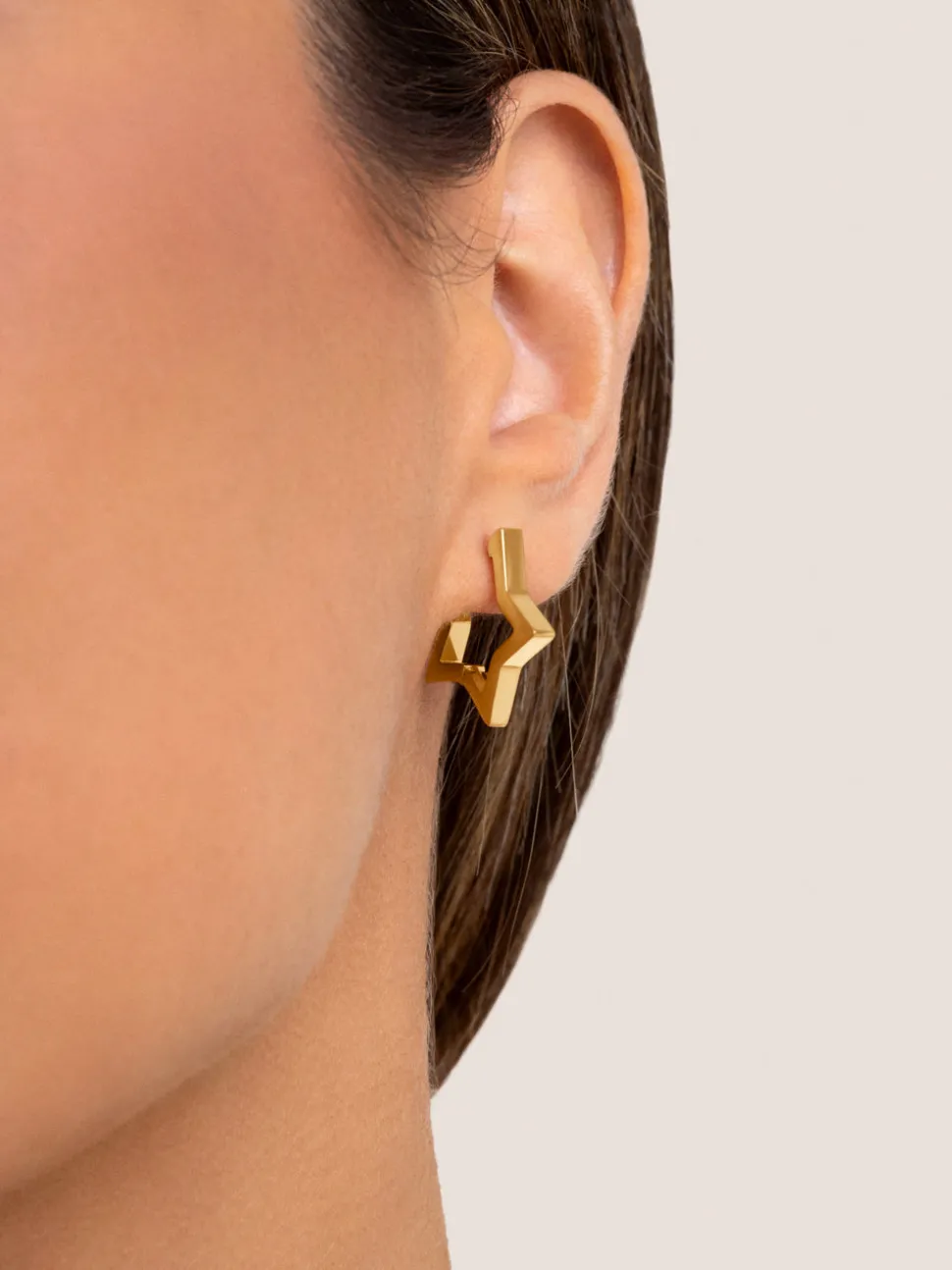 Pendientes Superstar Acero Baño Oro