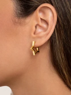 Pendientes Superstar Acero Baño Oro