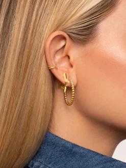 Pendientes Superstar Acero Baño Oro