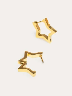 Pendientes Superstar Acero Baño Oro