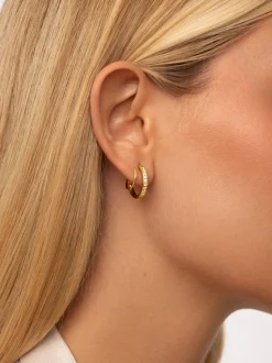 Pendientes Swirl Acero Baño Oro