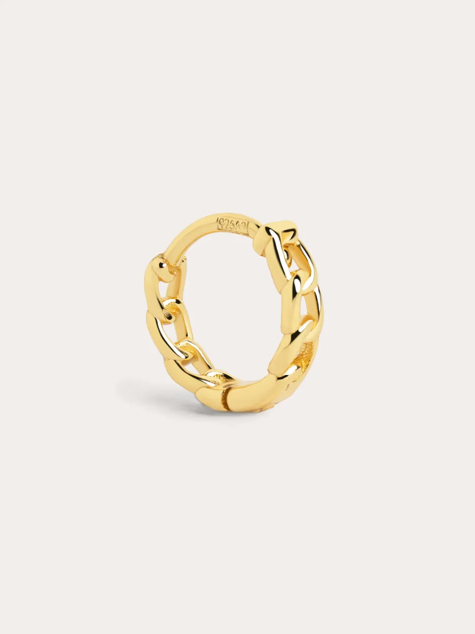 Pendiente Suelto Aro Chain S Plata Baño Oro