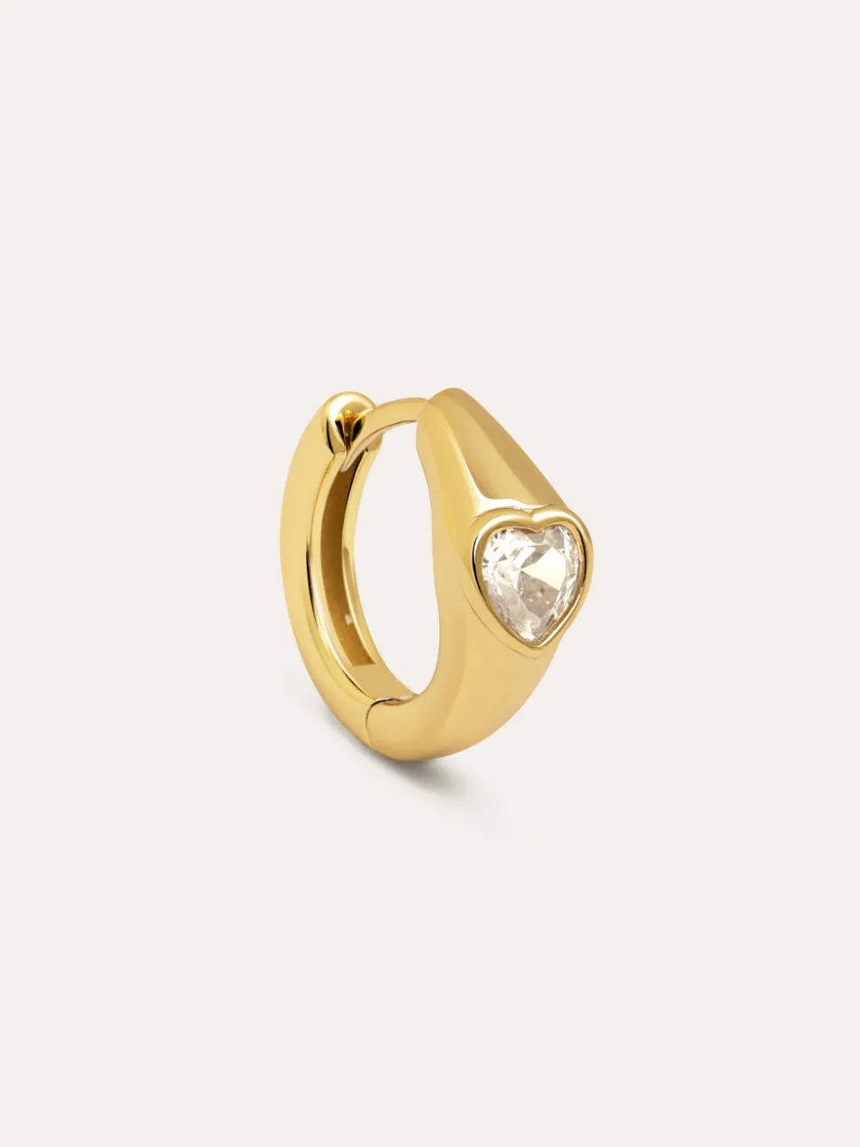 Pendiente Suelto Aro Heart Baño Oro