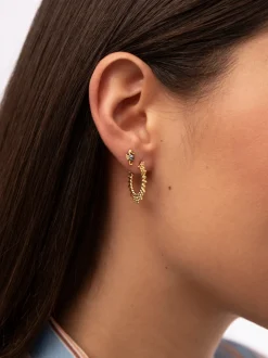 Pendiente Suelto Caballito de Mar Plata Baño Oro