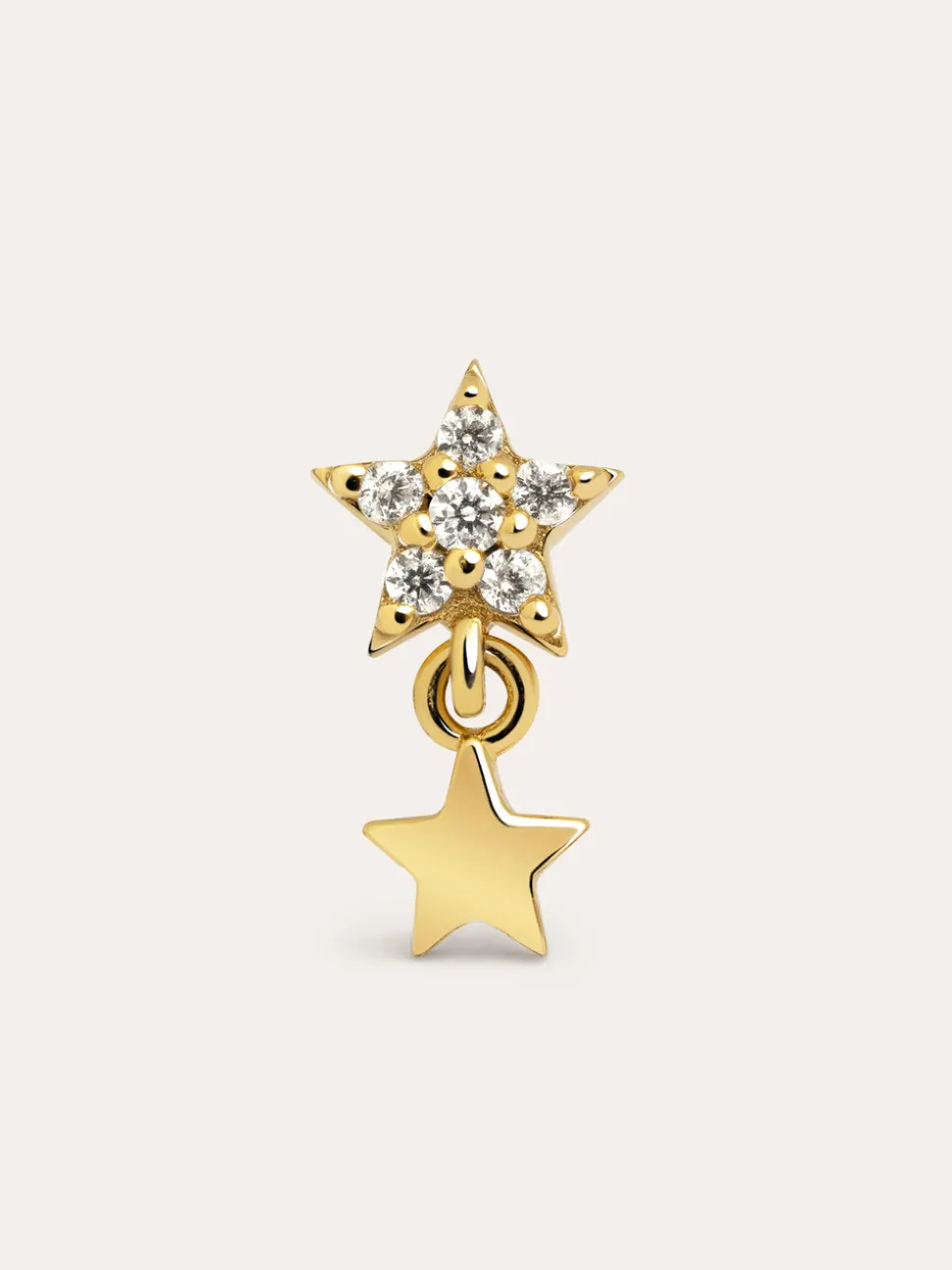 Pendiente Suelto Duo Shinning Plata Baño Oro